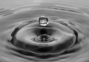 Drop of water splashing