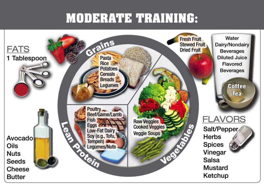Athletic nutrition guidelines for moderate training