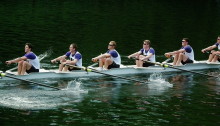 University of Washington men's varsity crew competes in the 26th Annual Windermere Cup during Opening Day of Boating Season, Seattle, Washington, USA. May 5, 2012.