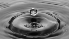Drop of water splashing